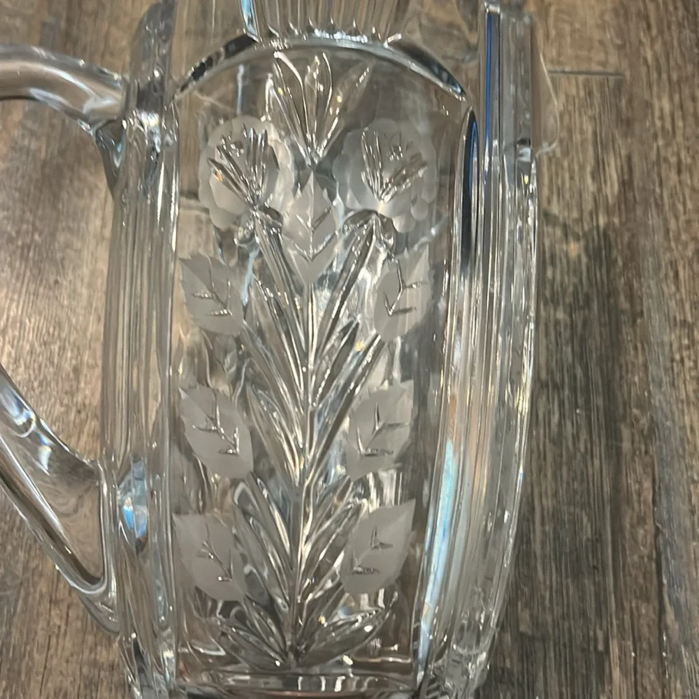 Darlington CRYSTAL CLEAR INDUSTRIES‎ Pitchers Hand Cut Floral 48oz